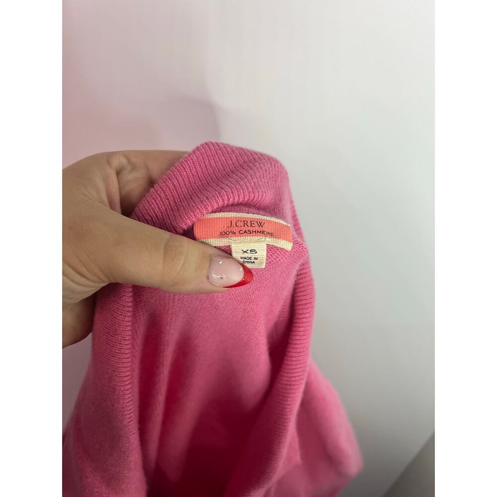 J.Crew Cashmere Collared Sweater in Flamingo Pink Oversized Henley Size XS - Picture 7 of 7